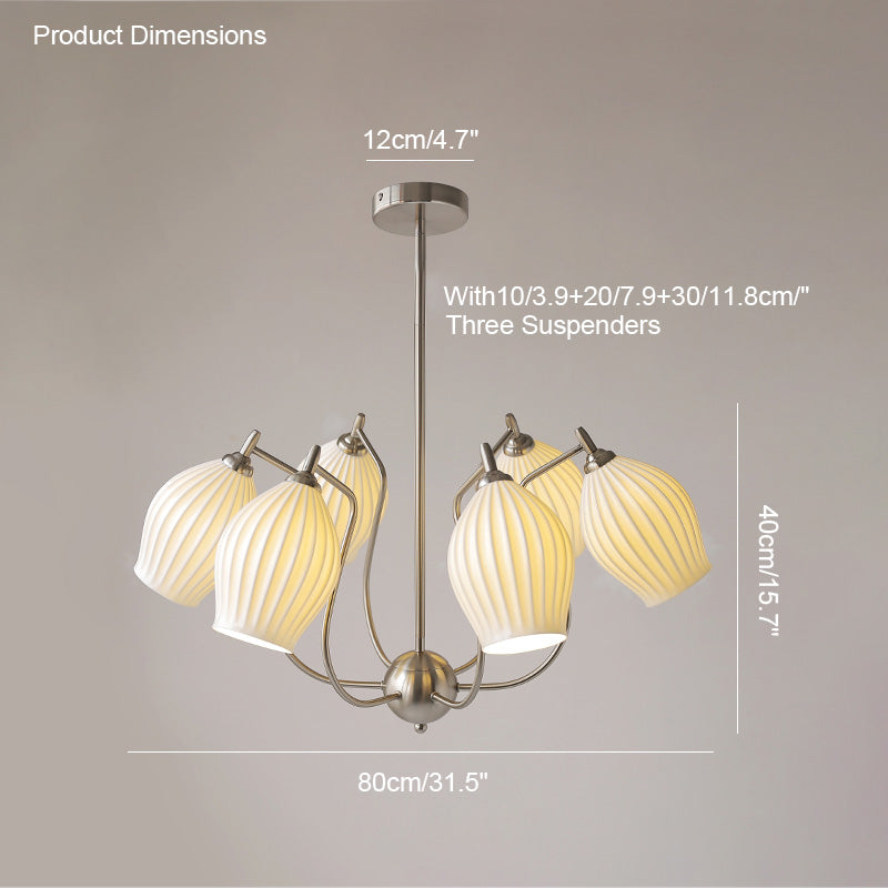 Olverai Mid Century Modern Ceramic Arm Chandelier