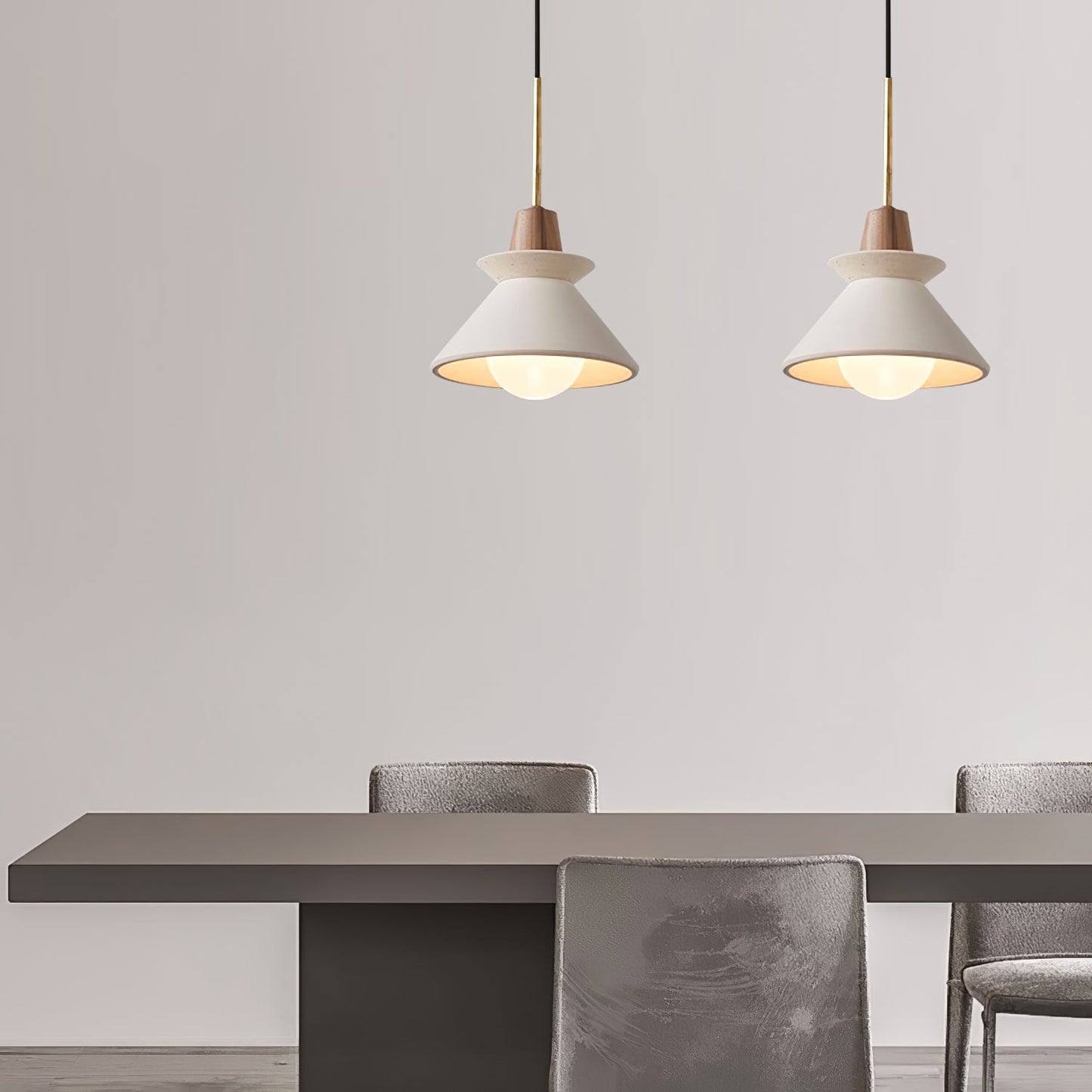 Modern Scandinavian Resin Wood Pendant Lamp, Nordic Style Ceiling Light Fixture