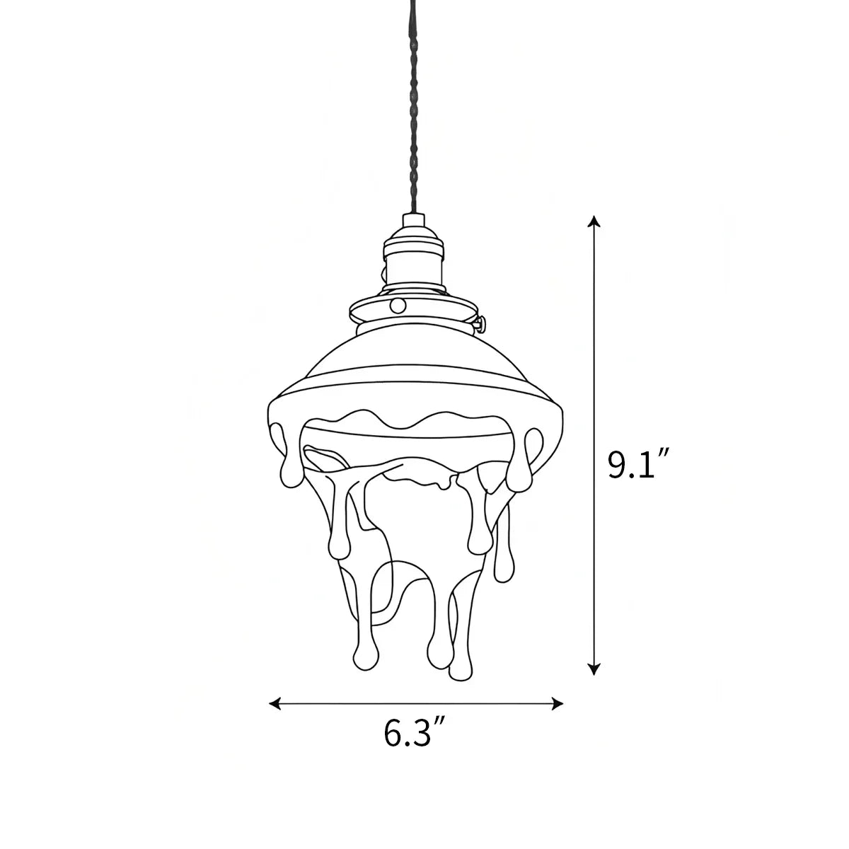 Water Droplets Resin Pendant Lamp for Bedside