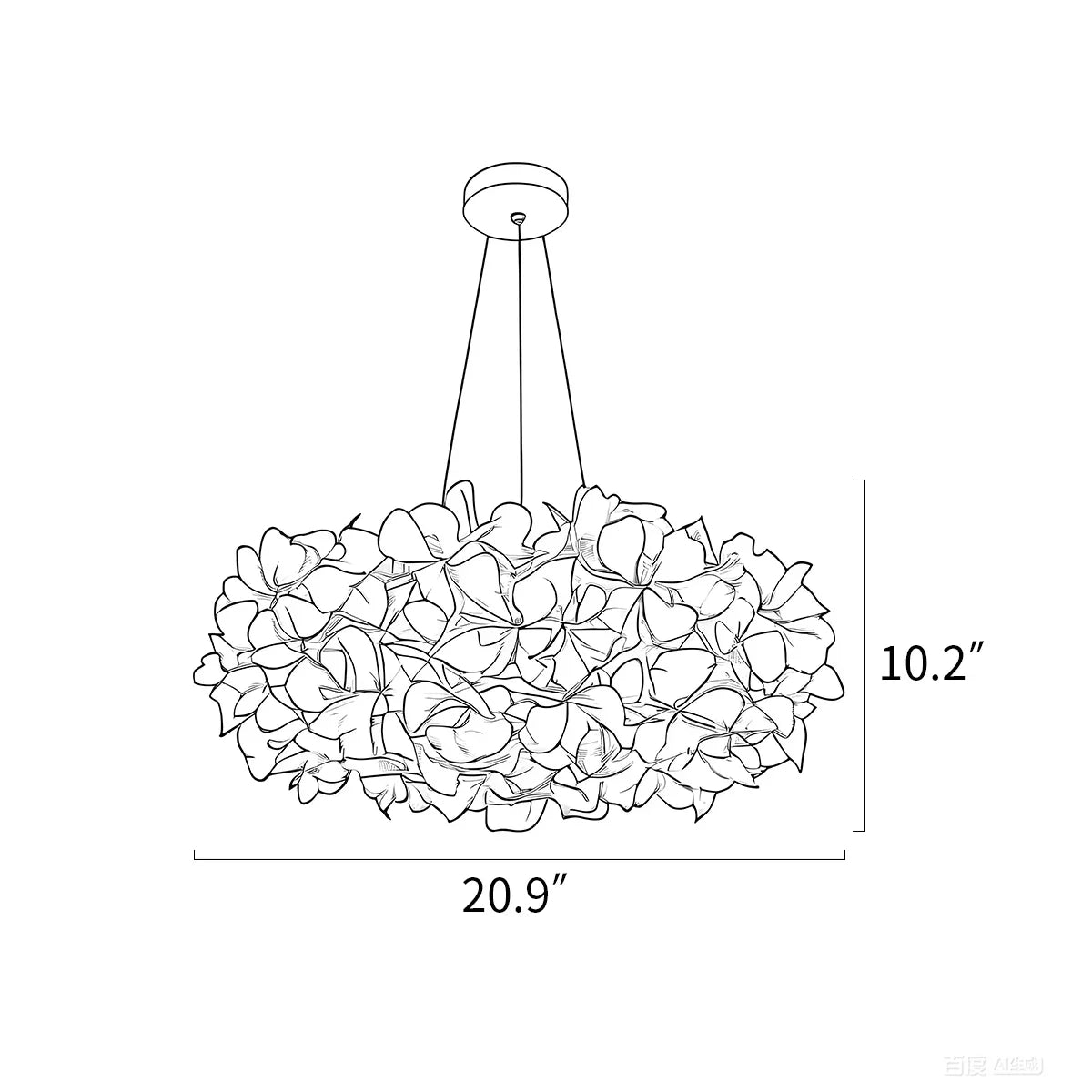 Italian Creative Petal Chandelier for Bedroom