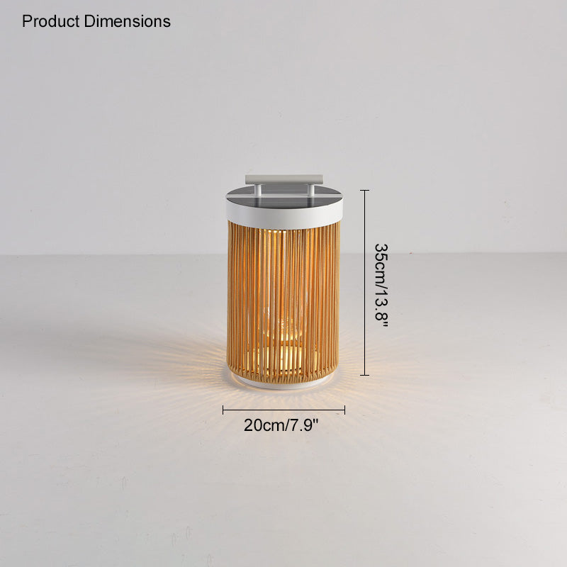 Olverai Outdoor Solar Portable Wicker Lantern