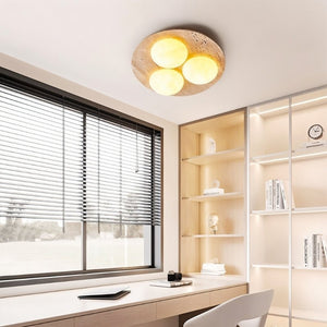 Olverai Eloria Travertine Globe Ceiling Light