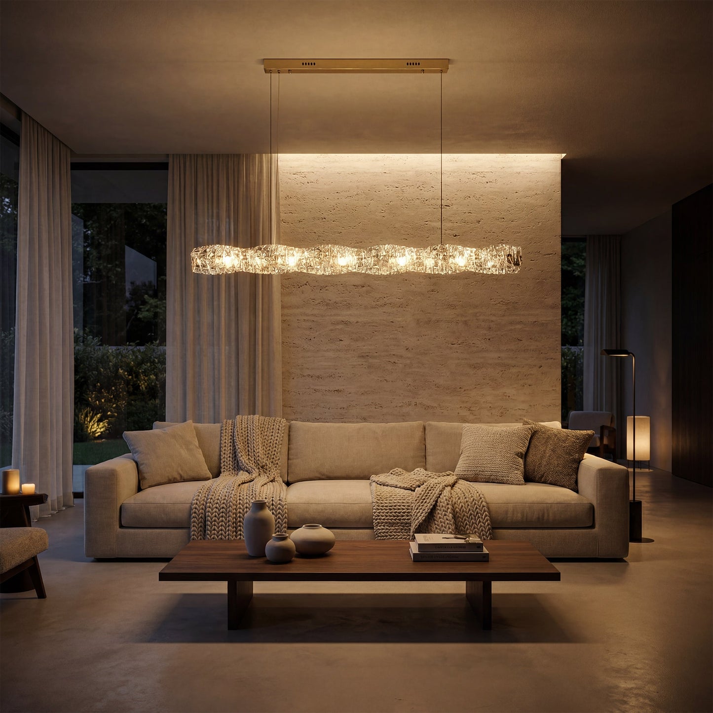 Olverai Twist Linear Crystal Chandelier