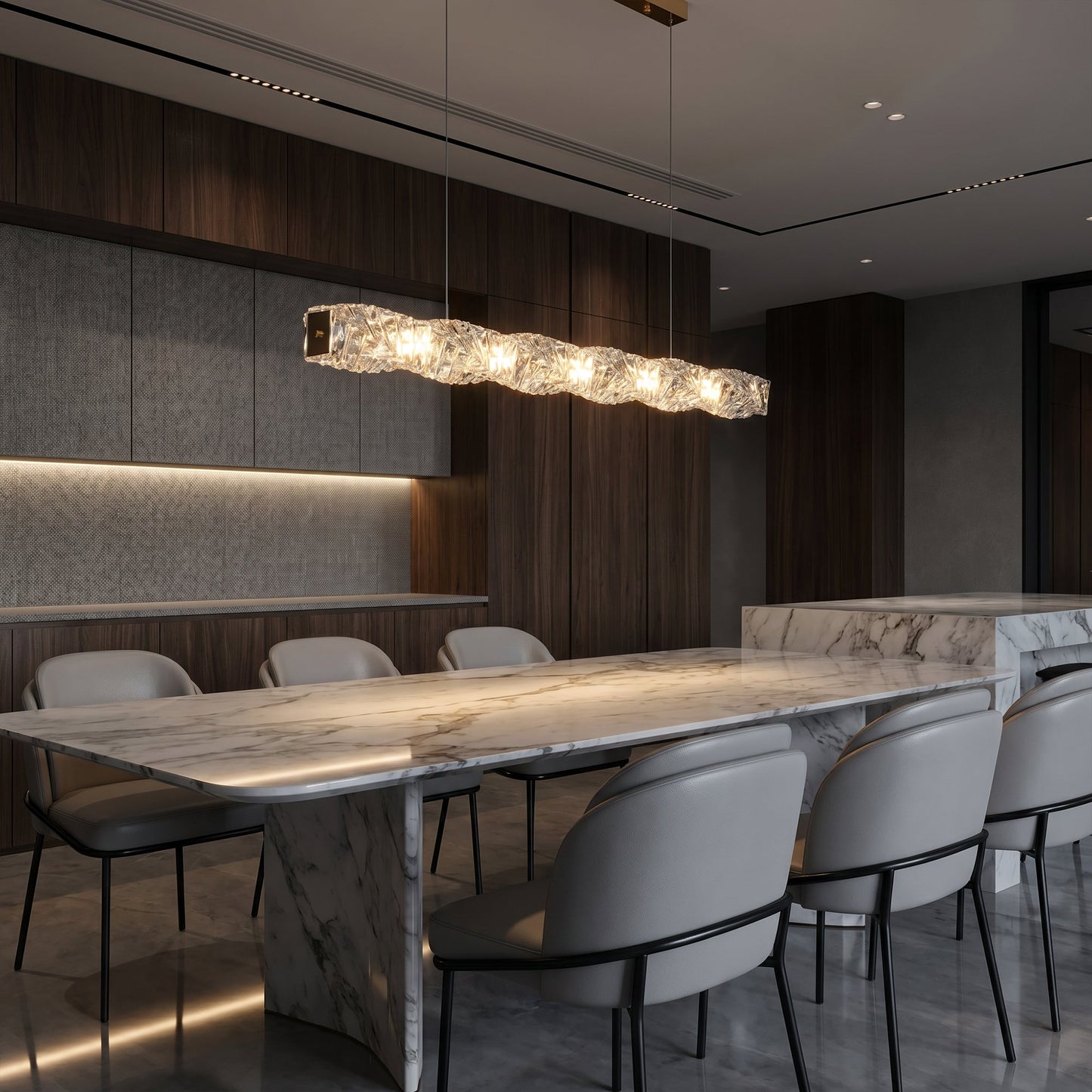 Olverai Twist Linear Crystal Chandelier