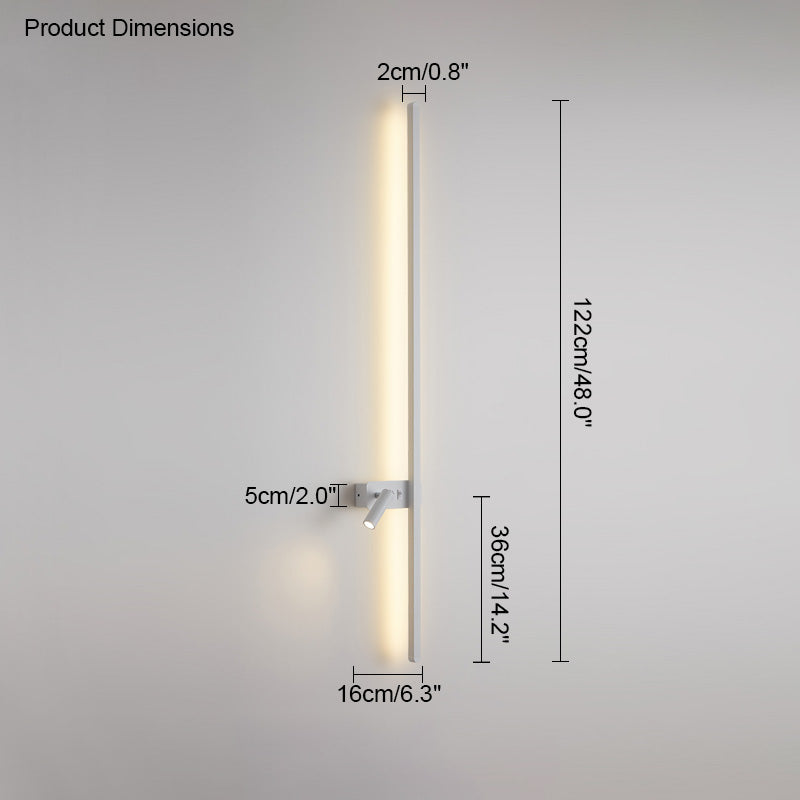 Olverai Switchable Long Linear Wall Sconce with Spotlight