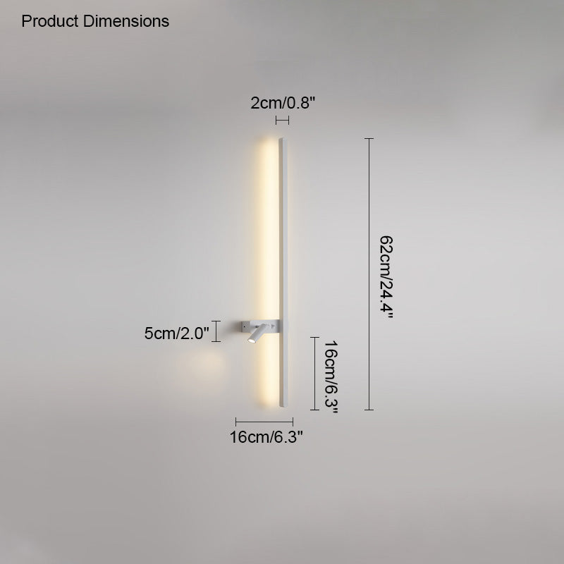 Olverai Switchable Long Linear Wall Sconce with Spotlight