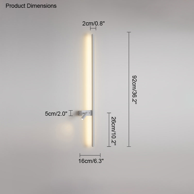 Olverai Switchable Long Linear Wall Sconce with Spotlight