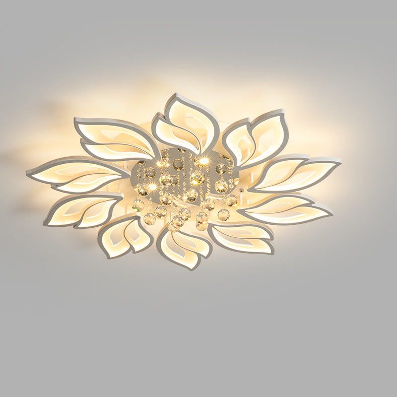 Olverai Big Flower Crystal Flush Mount Ceiling Light