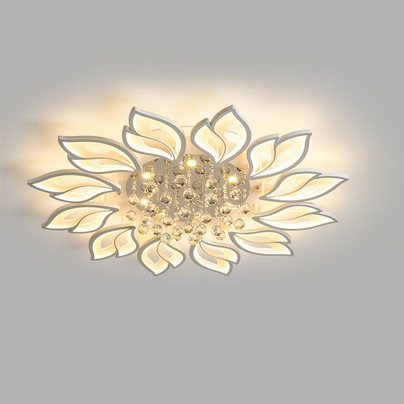 Olverai Big Flower Crystal Flush Mount Ceiling Light