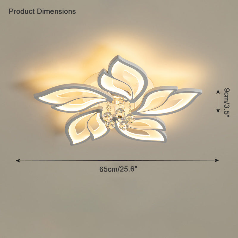 Olverai Big Flower Crystal Flush Mount Ceiling Light