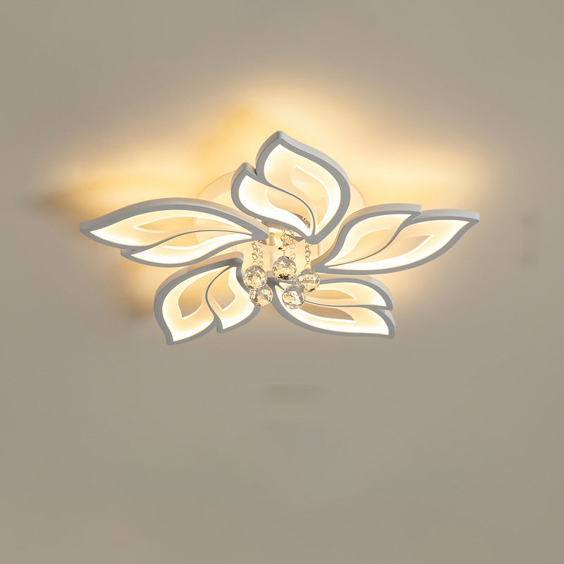 Olverai Big Flower Crystal Flush Mount Ceiling Light