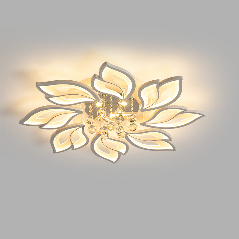 Olverai Big Flower Crystal Flush Mount Ceiling Light