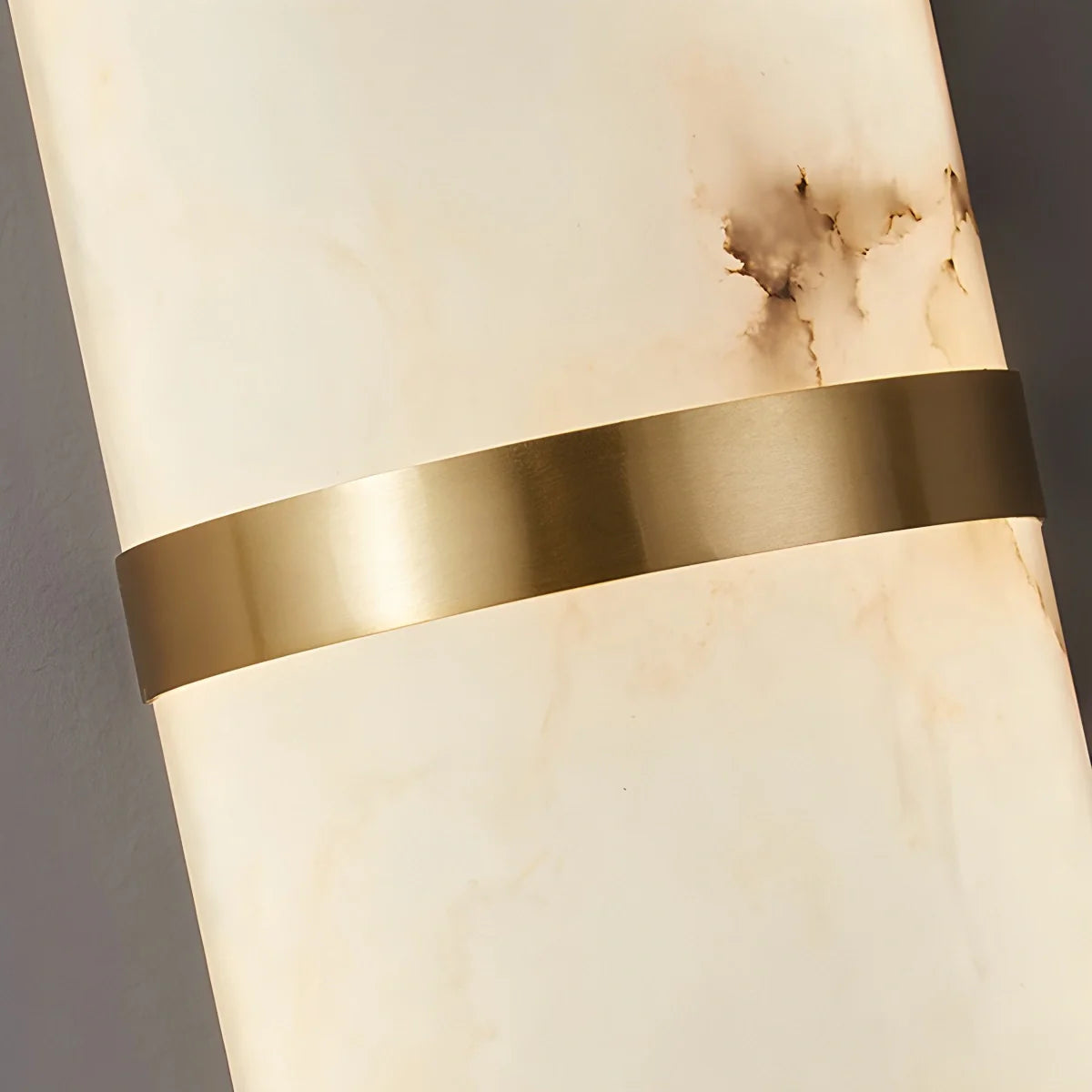 All copper natural marble wall lamp