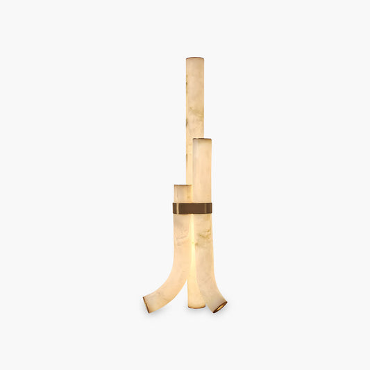 Copper & Natural Spanish Alabaster Piped Floor Lamp Dia 40cm x H 150cm / ∅ 15.75″ x H 59.06″