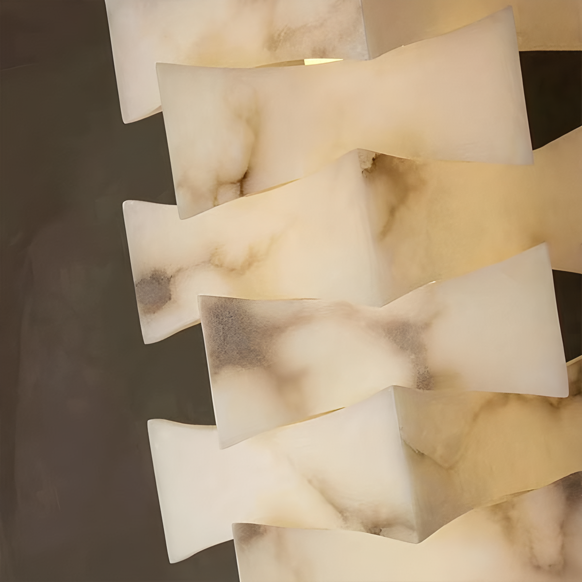 Creative Stacked Spanish Alabaster Squares Floor Lamp