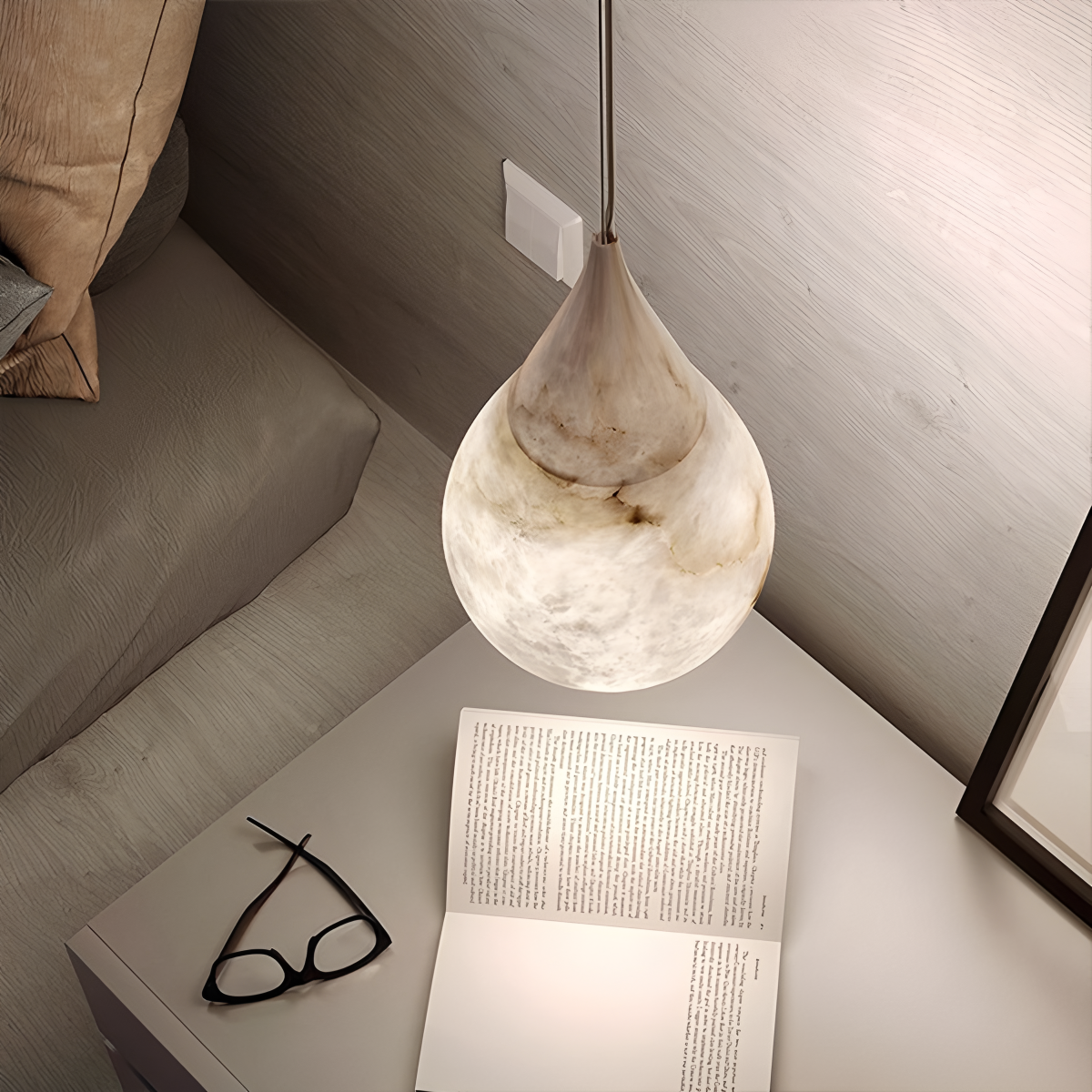 Creative Waterdrop Spanish Alabaster Pendant Light