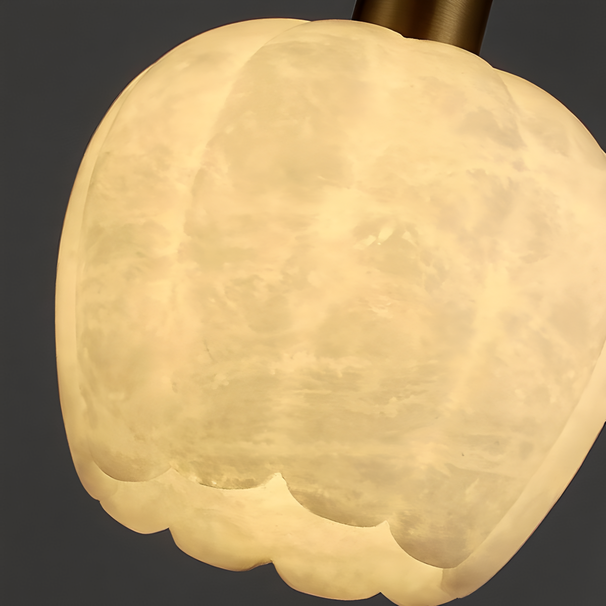Flower Bud Shaped Spanish Alabaster Pendant Light