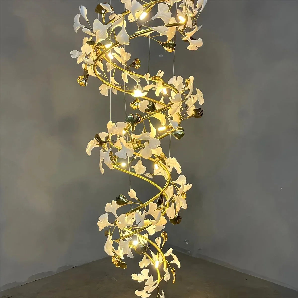 Gingko Chandelier Q for High Ceiling