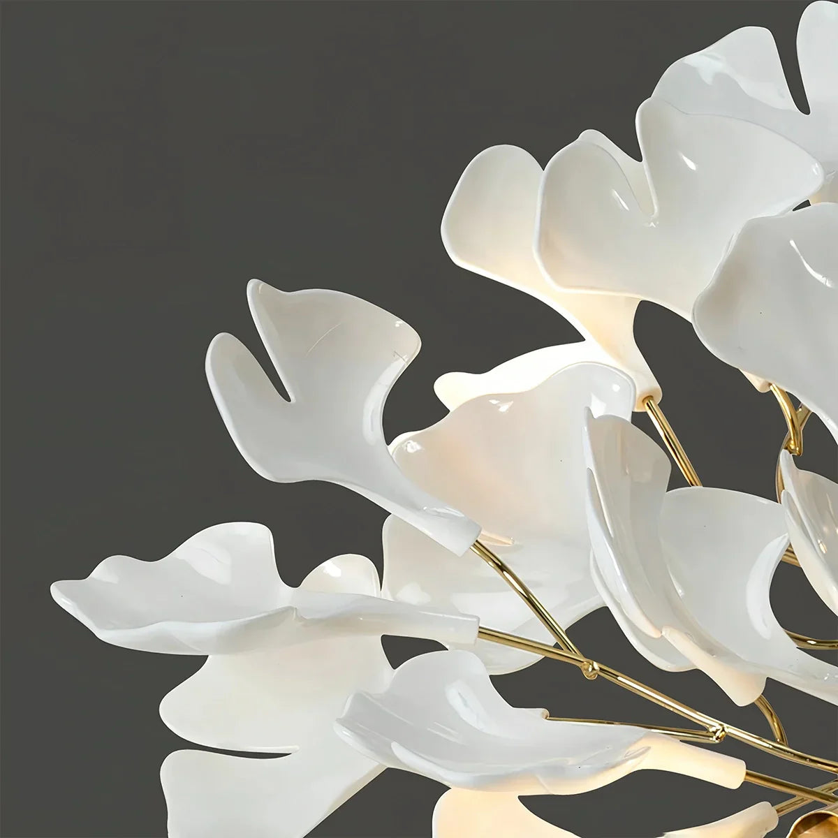 Gingko Long Branch Chandelier for High Ceiling