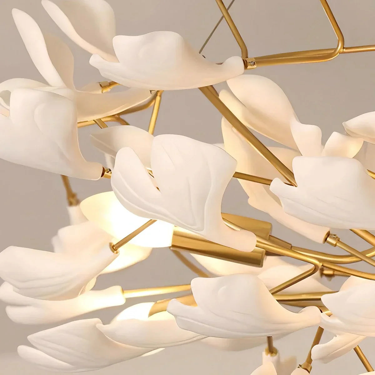 Gingko Long Branch Chandelier for High Ceiling