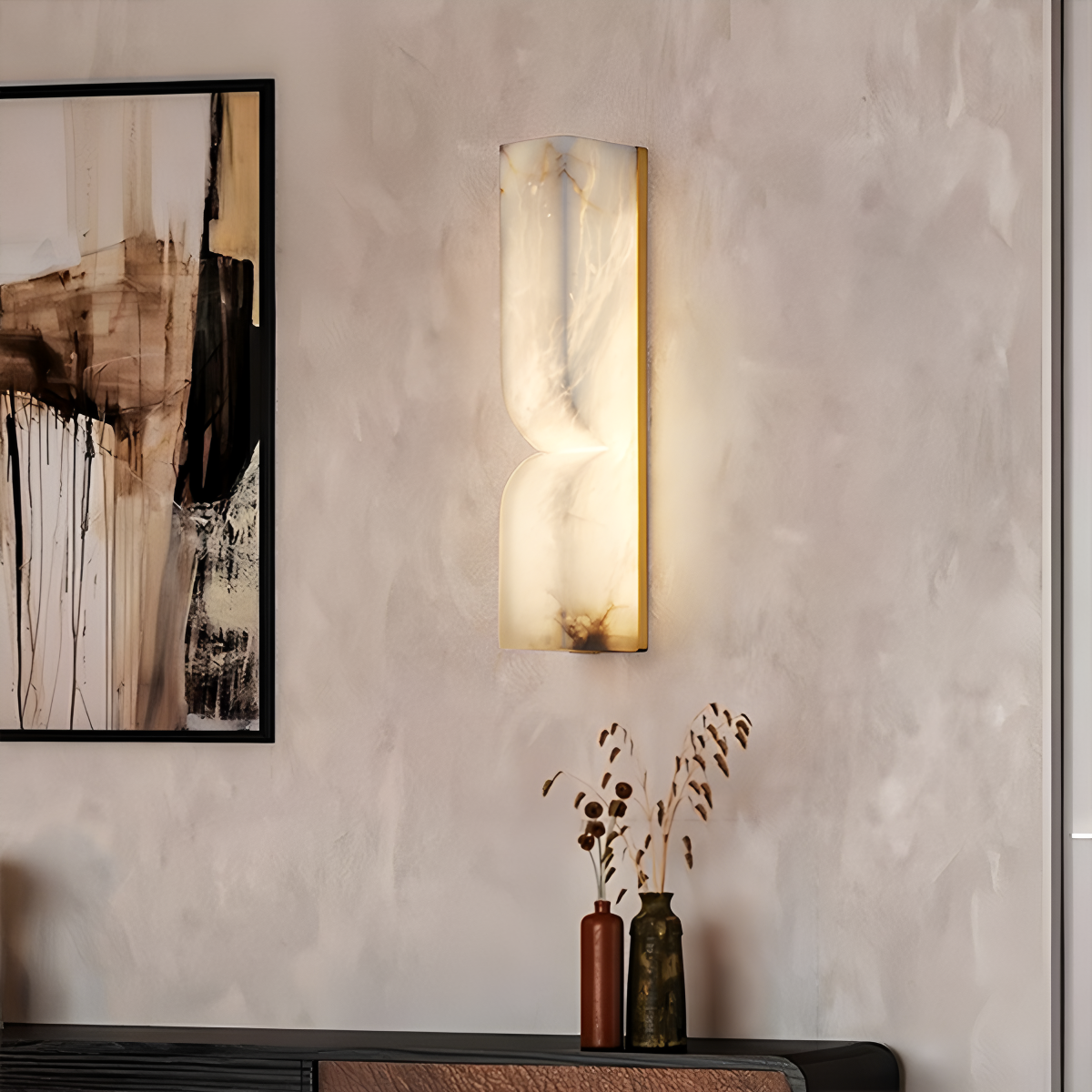 Luxury Spanish Alabaster Wall Sconce for Hallway