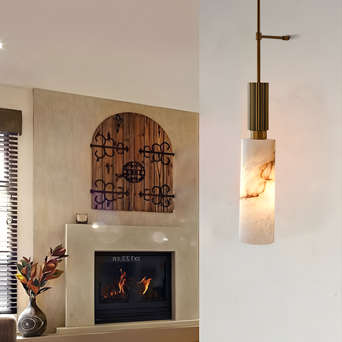 Light luxury onyx Long strip wall lamp