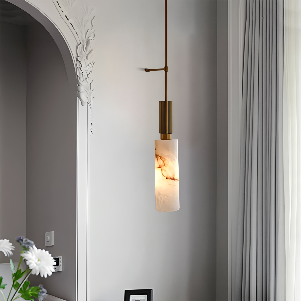 luxury onyx Long strip wall lamp