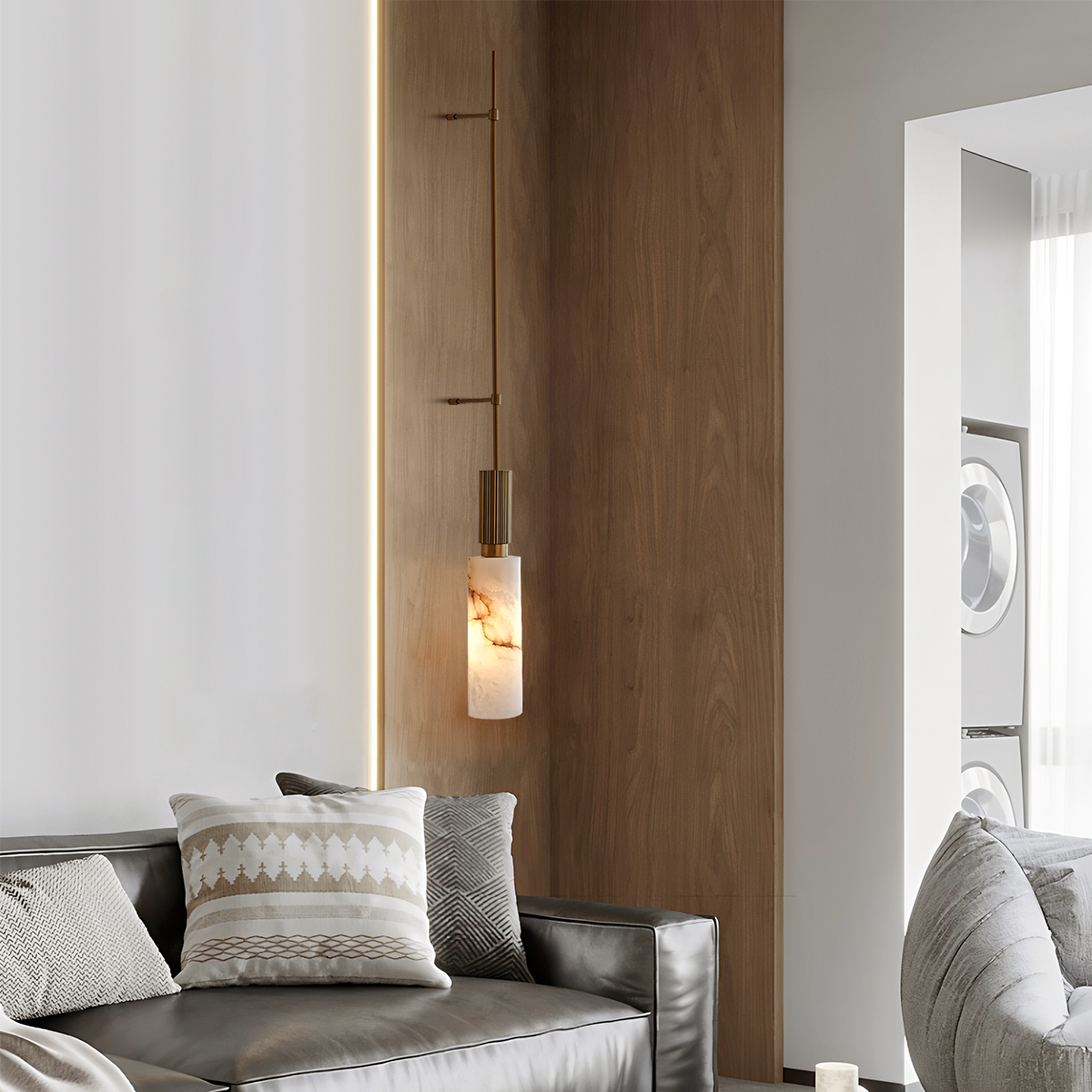 luxury onyx Long strip wall lamp