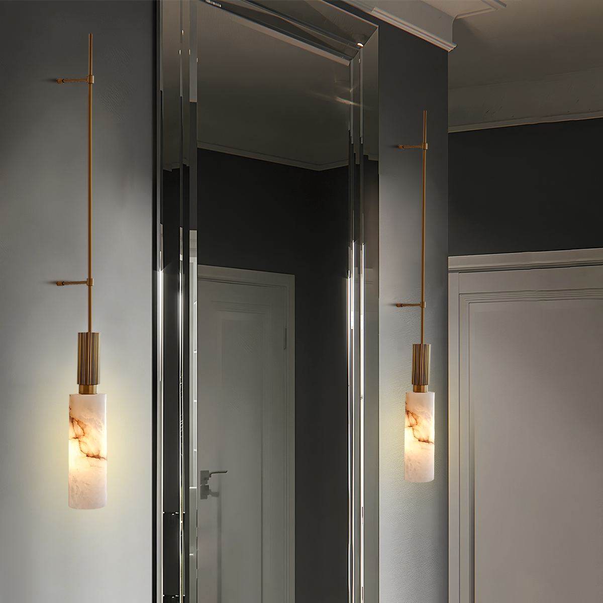 luxury onyx Long strip wall lamp