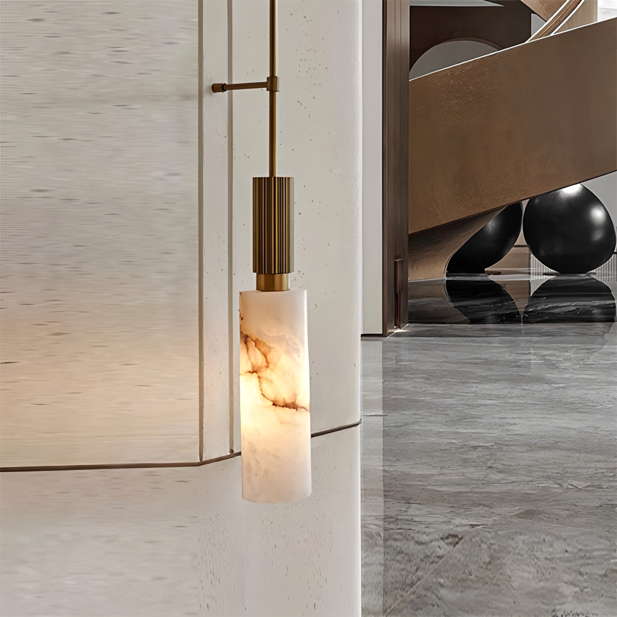 luxury onyx Long strip wall lamp