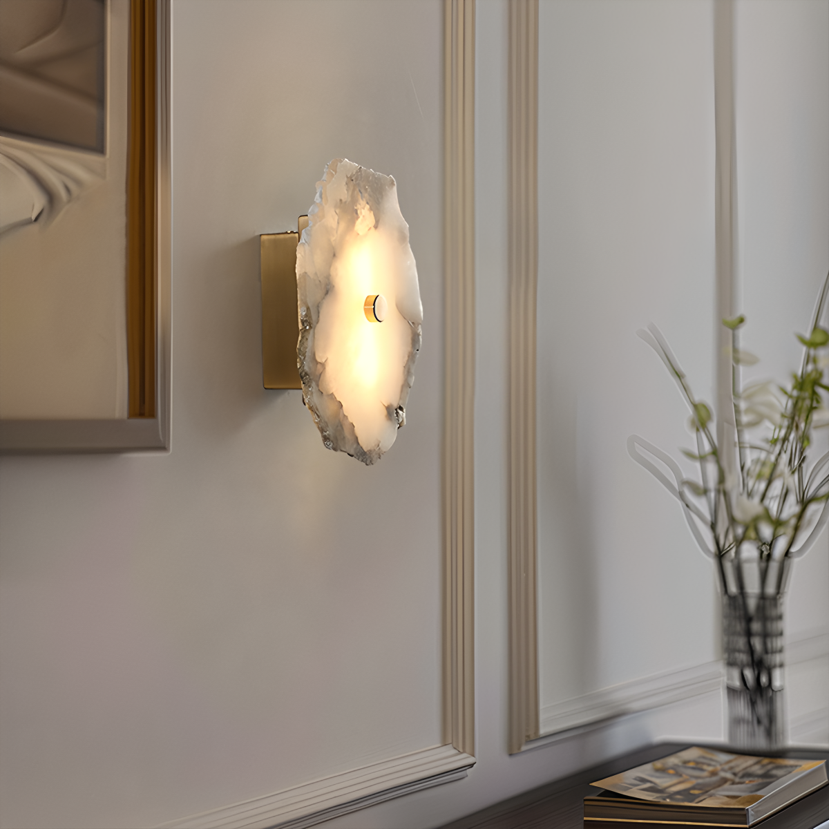 Modern Luxury Artistic Spanish Alabaster Wall Lamp