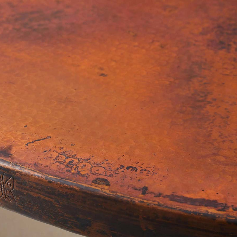Olverai Varex Hand-Hammered Metal Round Dining Table