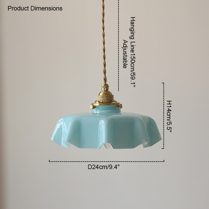 Olverai Retro Coloured/Pink Glass Pendant Light