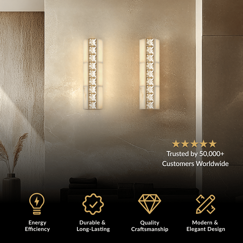 Olverai Avelisse Alabaster Crystal Wall Sconce