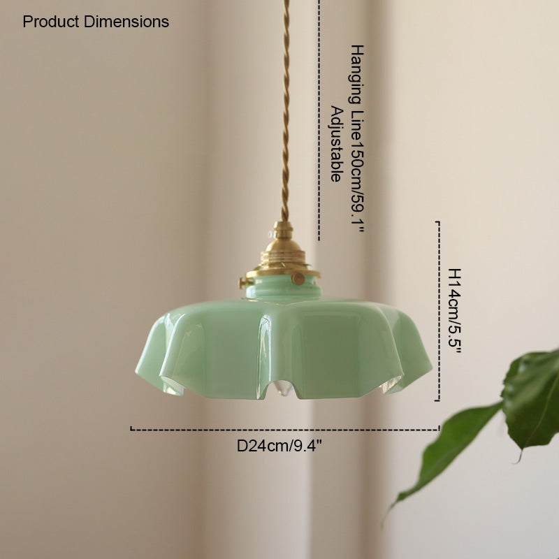 Olverai Retro Coloured/Pink Glass Pendant Light