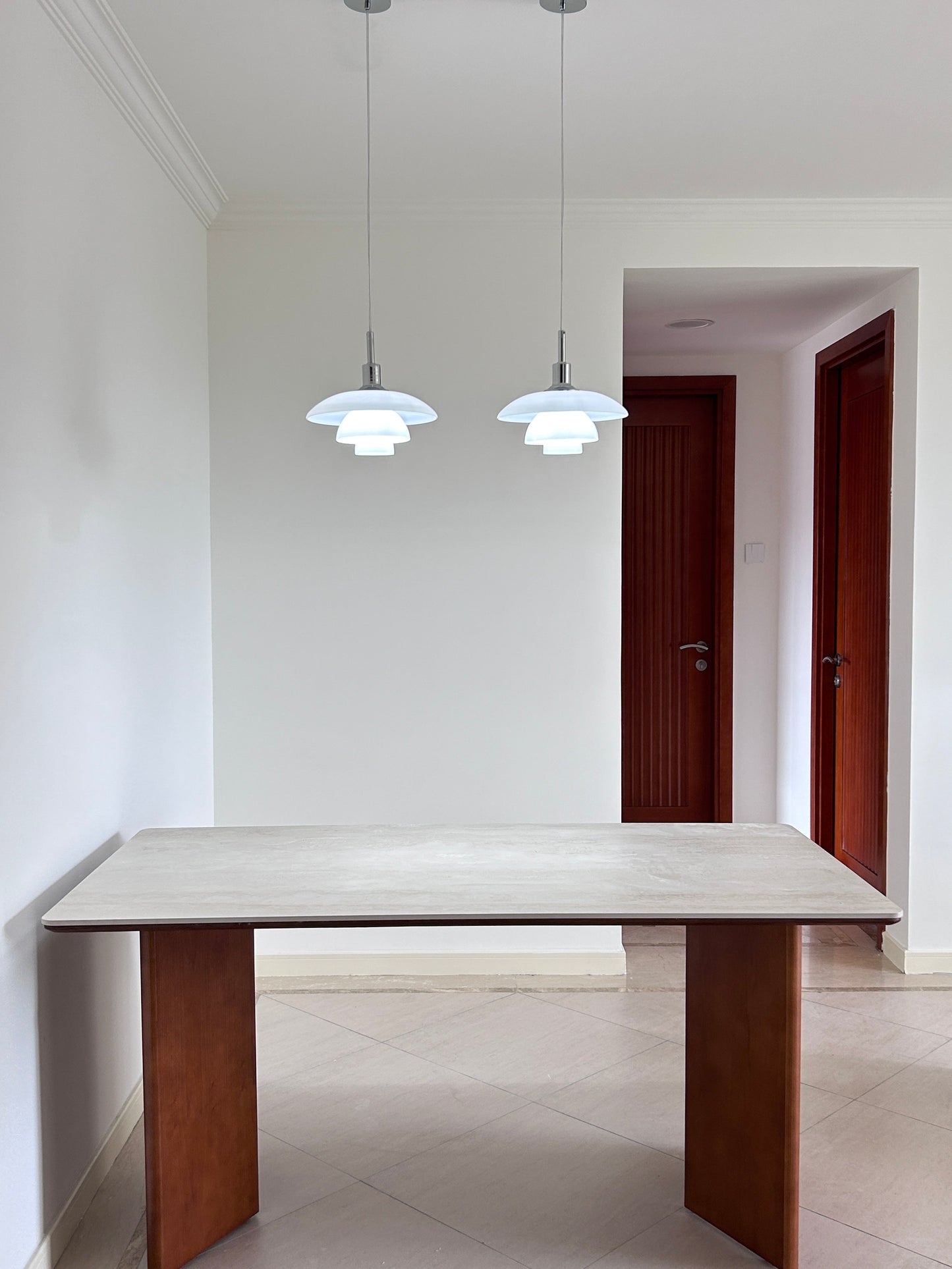 Olverai Danish Designer Milk Glass Pendant Lamp