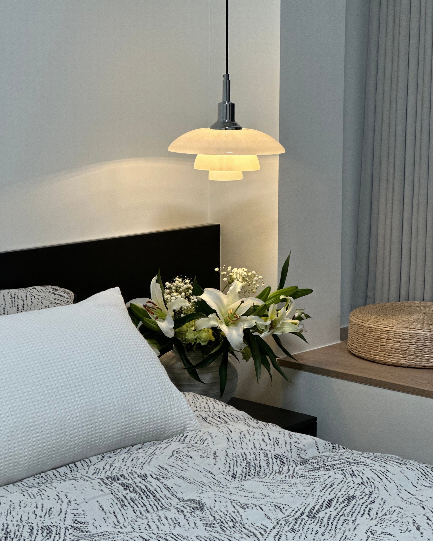 Olverai Danish Designer Milk Glass Pendant Lamp