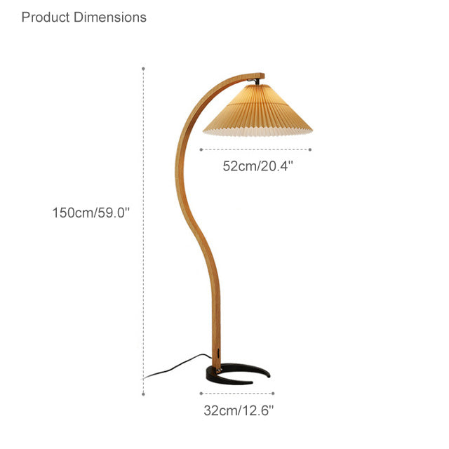 Olverai Pleated Gooseneck Floor Lamp