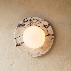 Olverai Noirenne Black Marble Halo Wall Sconce