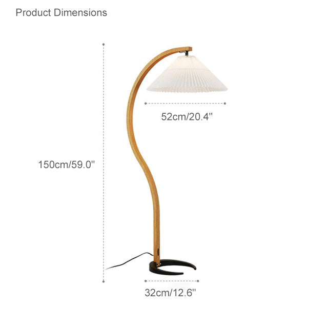 Olverai Pleated Gooseneck Floor Lamp