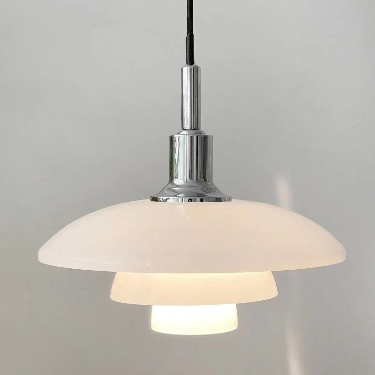 Olverai Danish Designer Milk Glass Pendant Lamp