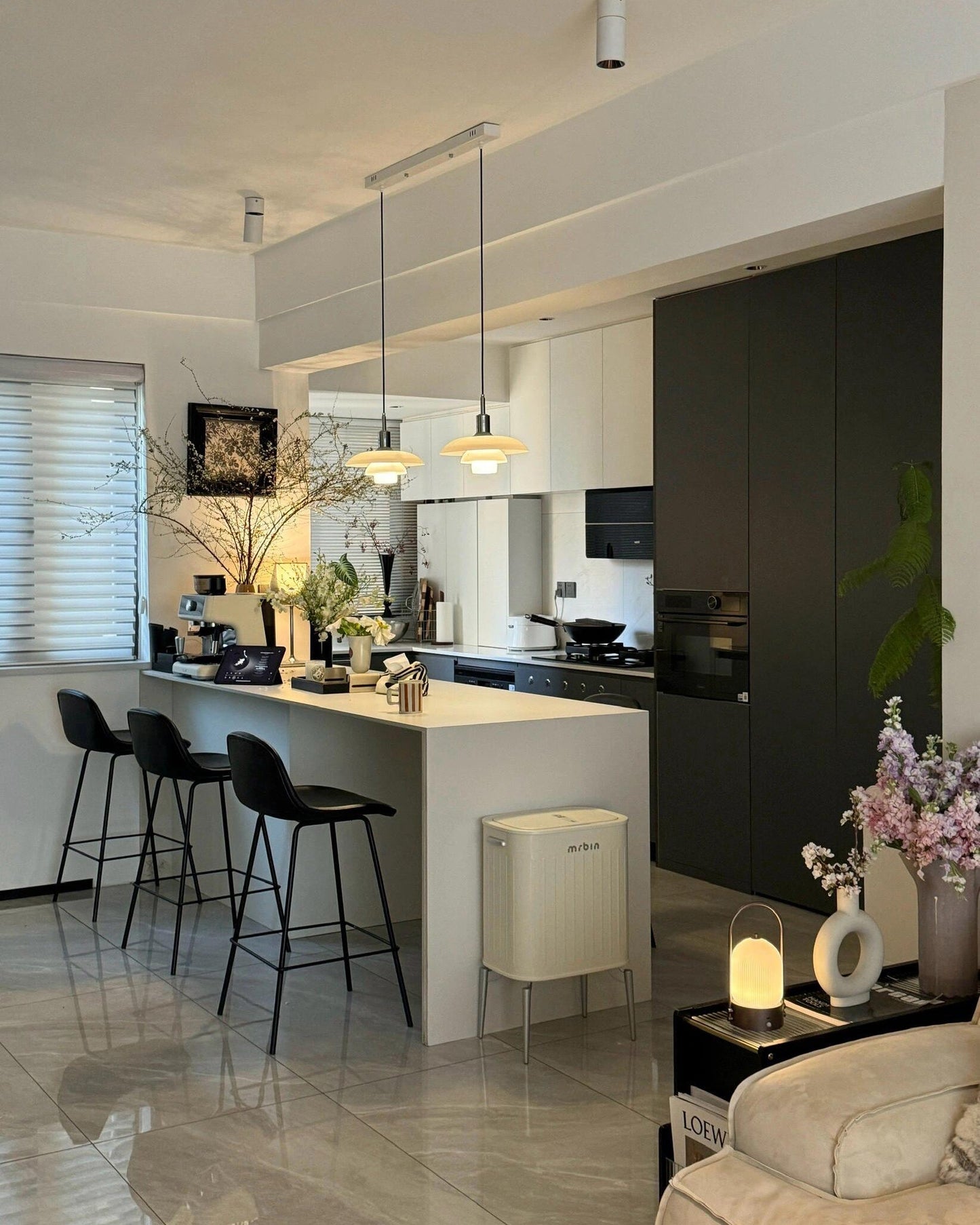 Olverai Danish Designer Milk Glass Pendant Lamp