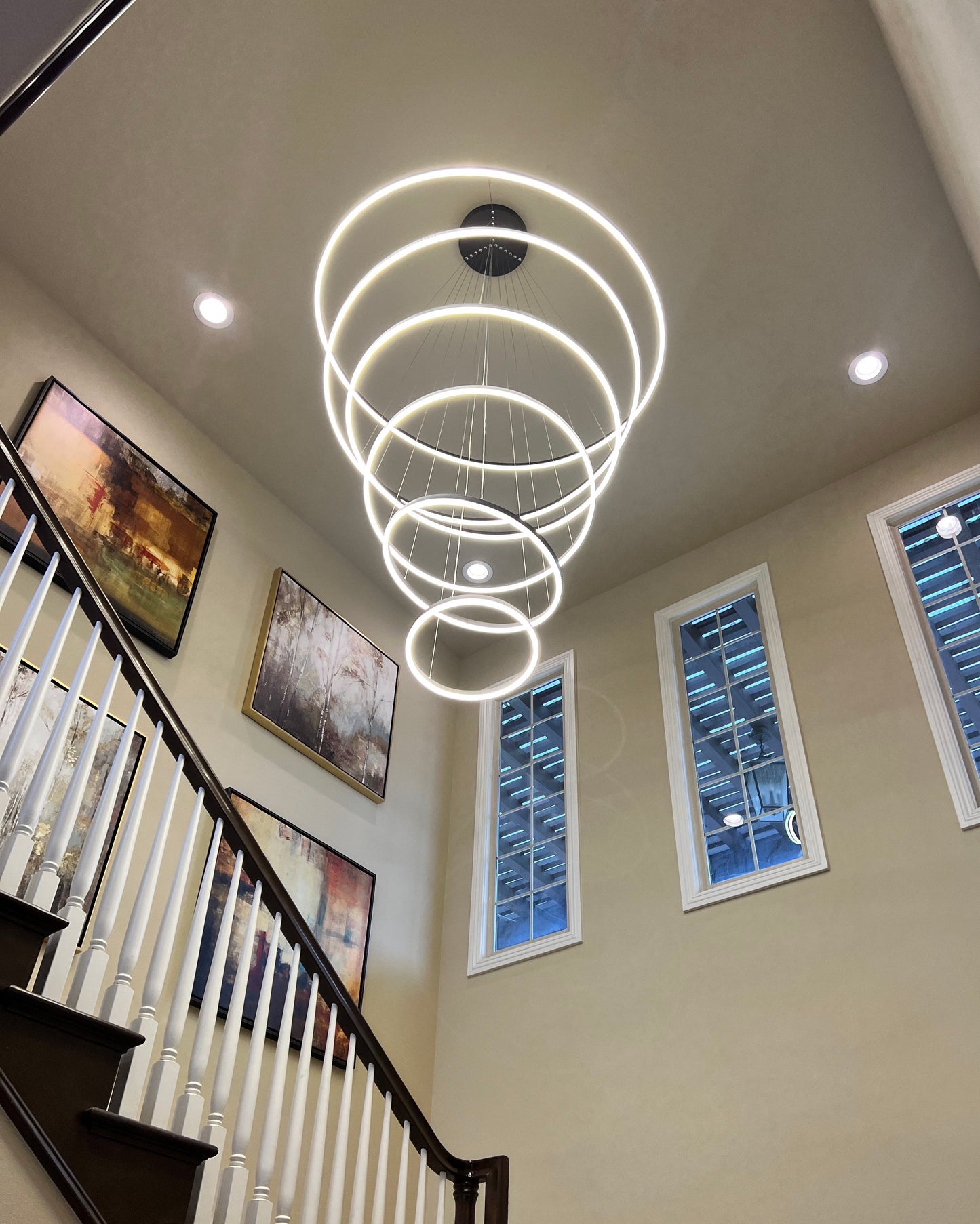 Olverai Tiered Ring LED Chandelier