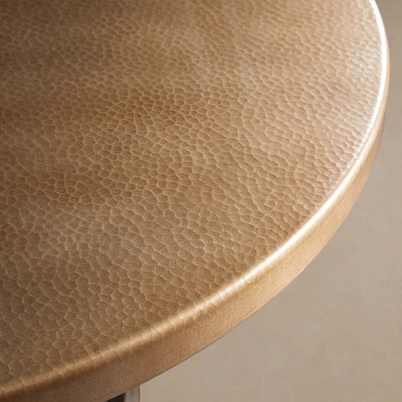 Olverai Varex Hand-Hammered Metal Round Dining Table