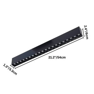 Black recessed linear downlight fixture with multiple spotlights, 54cm long, displayed on white background.