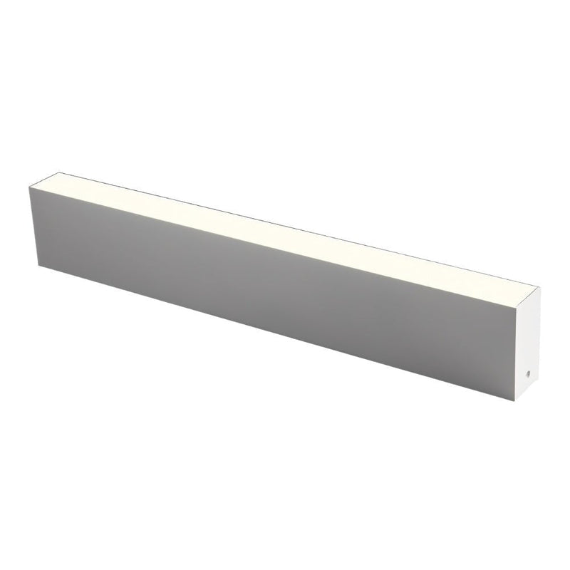 Long rectangular LED linear downlight with gray body and cream top, shown in isometric view against white background.