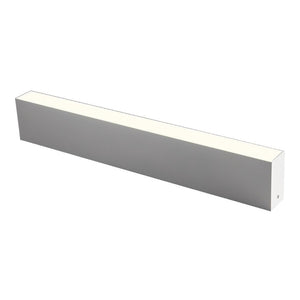 Long rectangular LED linear downlight with gray body and cream top, shown in isometric view against white background.