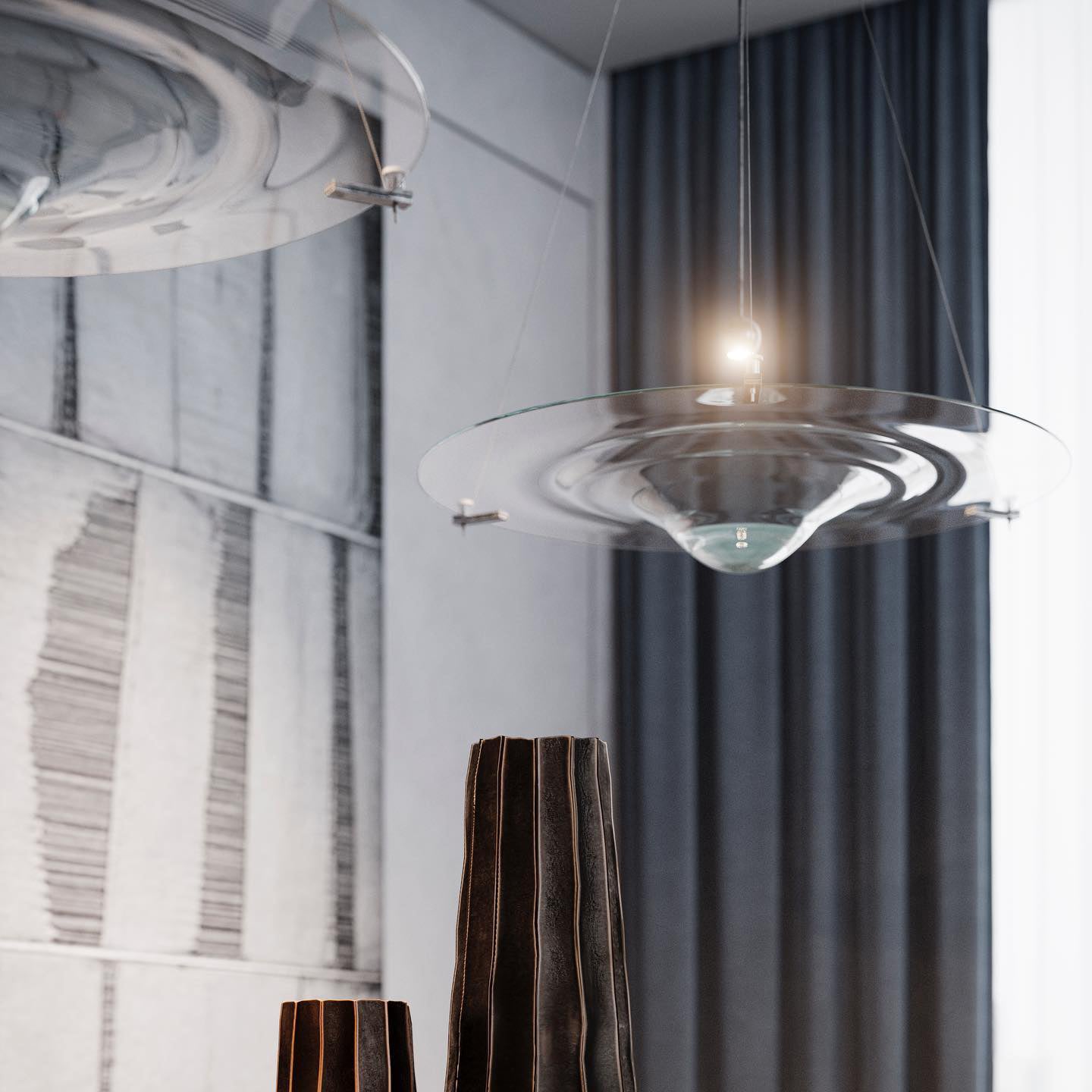 Olverai Ripple Glass Pendant Light