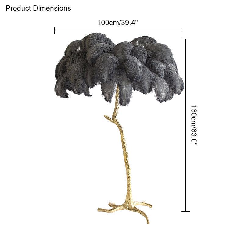 Olverai Feather Palm Tree Floor Lamp