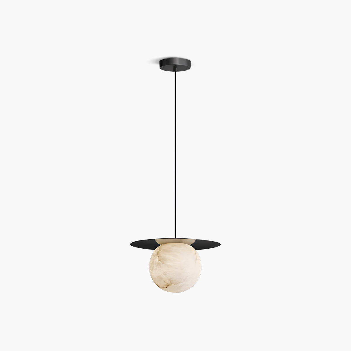 luxury spherical natural onyx pendant light